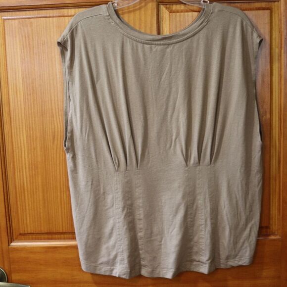 Good American Brown Sleeveless Pleated Top 5 - Picture 3 of 8